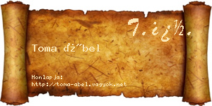 Toma Ábel névjegykártya